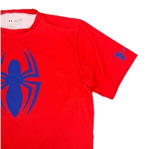 Under Armour Men's Red Marvel Spider-Man Heat Gear Compression Shirt XXL 2XL